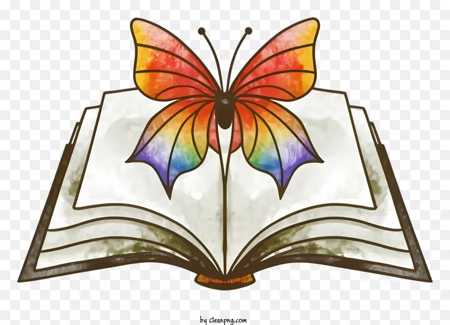 Libro Abierto，Mariposa Y Libro PNG