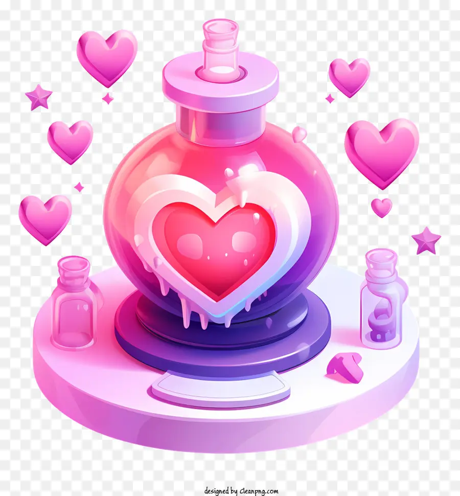 Líquido En Forma De Corazón，El Color Rosa PNG