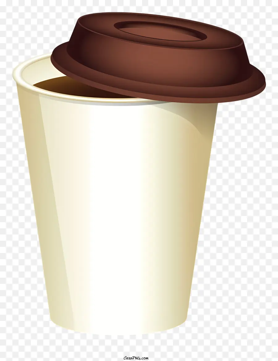 Copa De Papel Con Tapa，Tapa Marrón En Un Vaso De Papel PNG