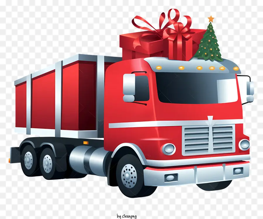 Camioneta Roja，Camioneta Roja Con Regalos PNG