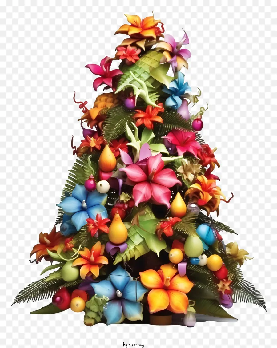 árbol De Navidad，árbol De Flores PNG