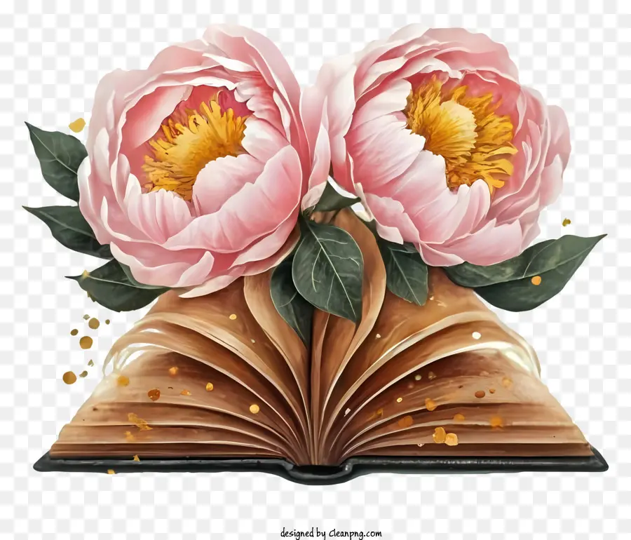 Libro，Peonies Pink PNG