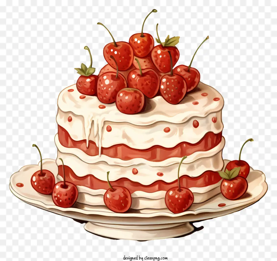 Strawberry Shortcake，Pastel De Tres Niveles PNG