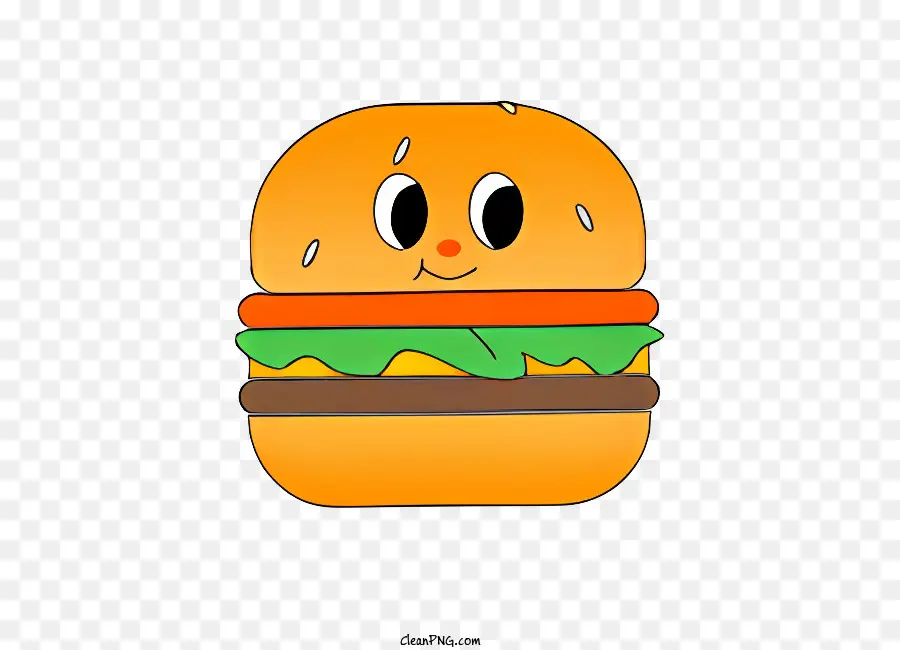 De Dibujos Animados De La Hamburguesa，Cara Sonriente PNG