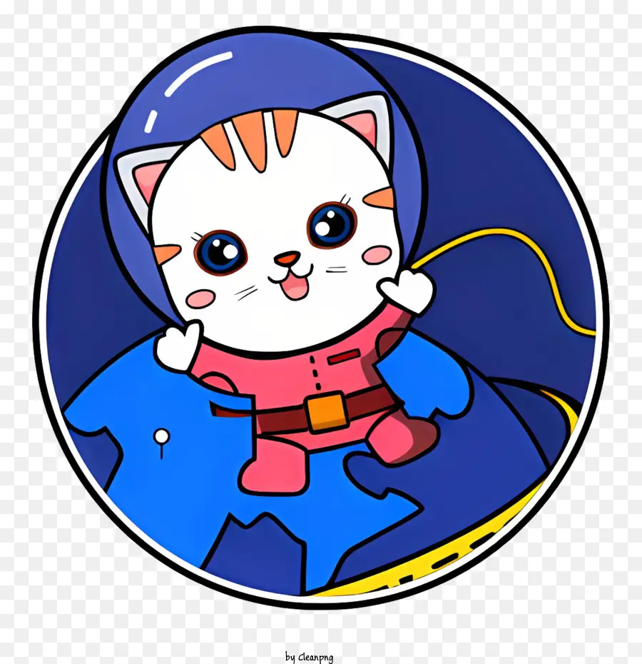 Gato De Dibujos Animados，Traje Espacial PNG