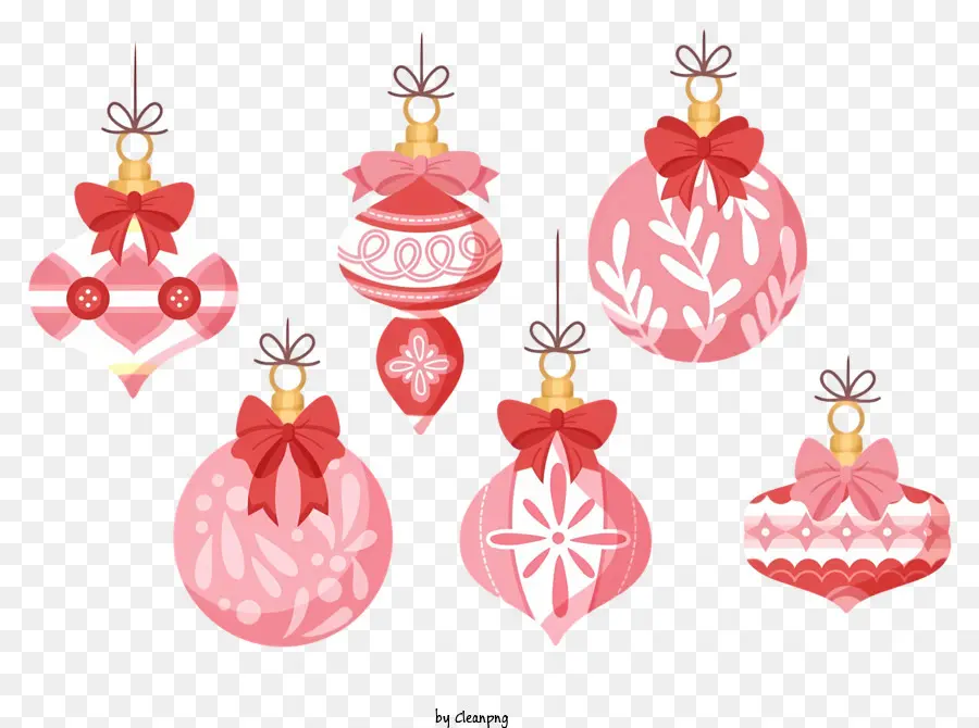 Adornos De Navidad Rosa，árbol De Navidad Decoraciones PNG