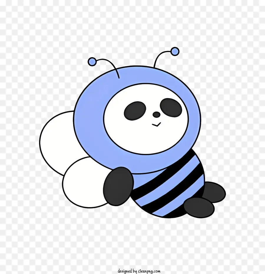 Oso Panda De Dibujos Animados，Atuendo Azul Y Blanco PNG