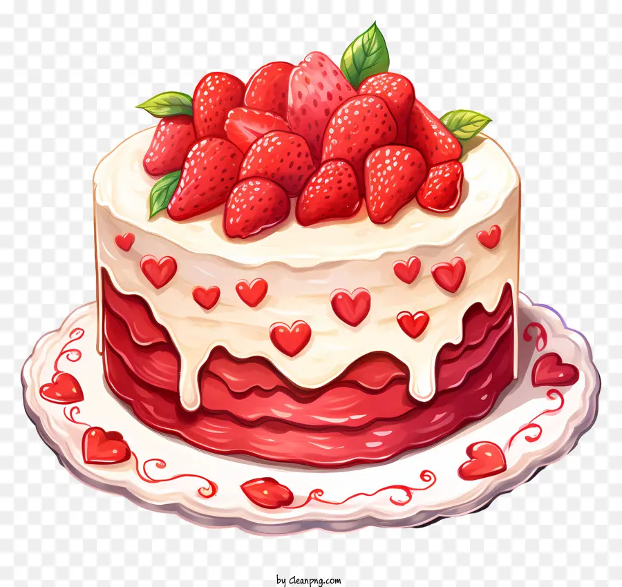 Pastel，Fresas PNG