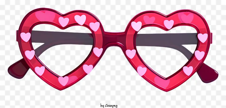 Gafas Rojas，Gafas De Corazón PNG