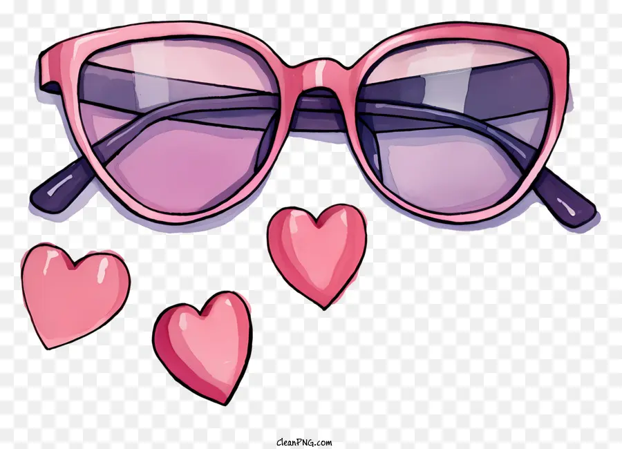 Gafas De Sol De Color Rosa，Corazón Gafas De Sol PNG