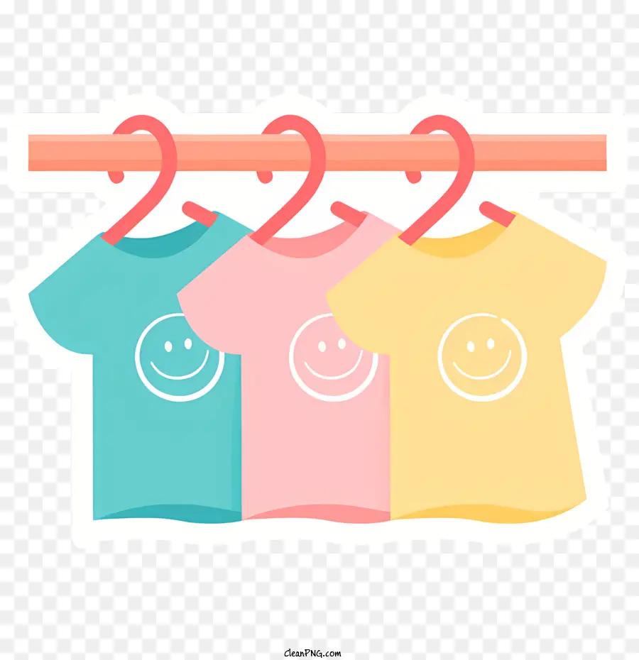 Camisas De Cara Sonriente，Percha Con Camisas PNG