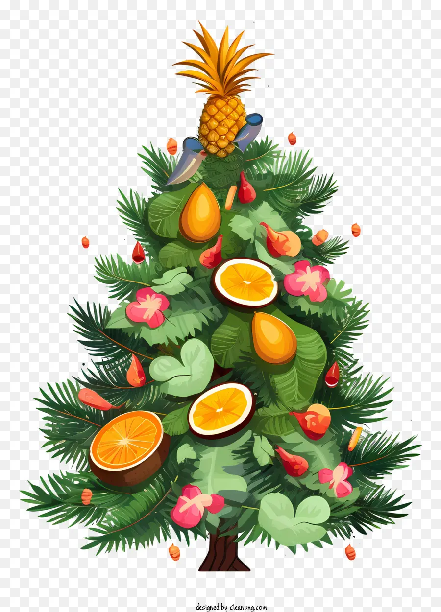 árbol De Navidad Decoraciones，Árbol De Navidad De Frutas PNG
