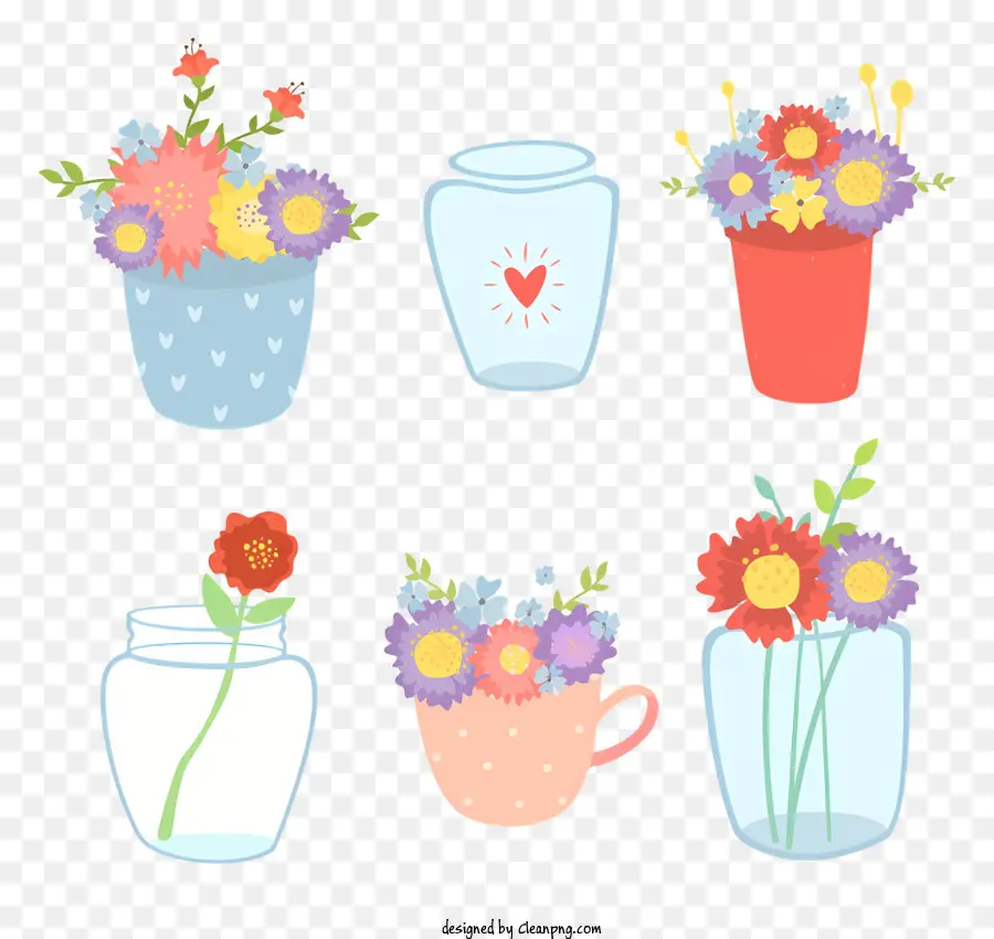 Flores，Los Frascos De Vidrio PNG