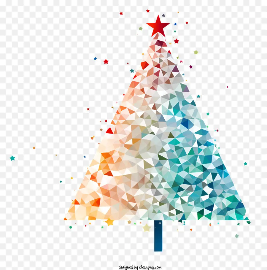 Árbol De Navidad Estilizado，Motivo De Vacaciones Colorido PNG