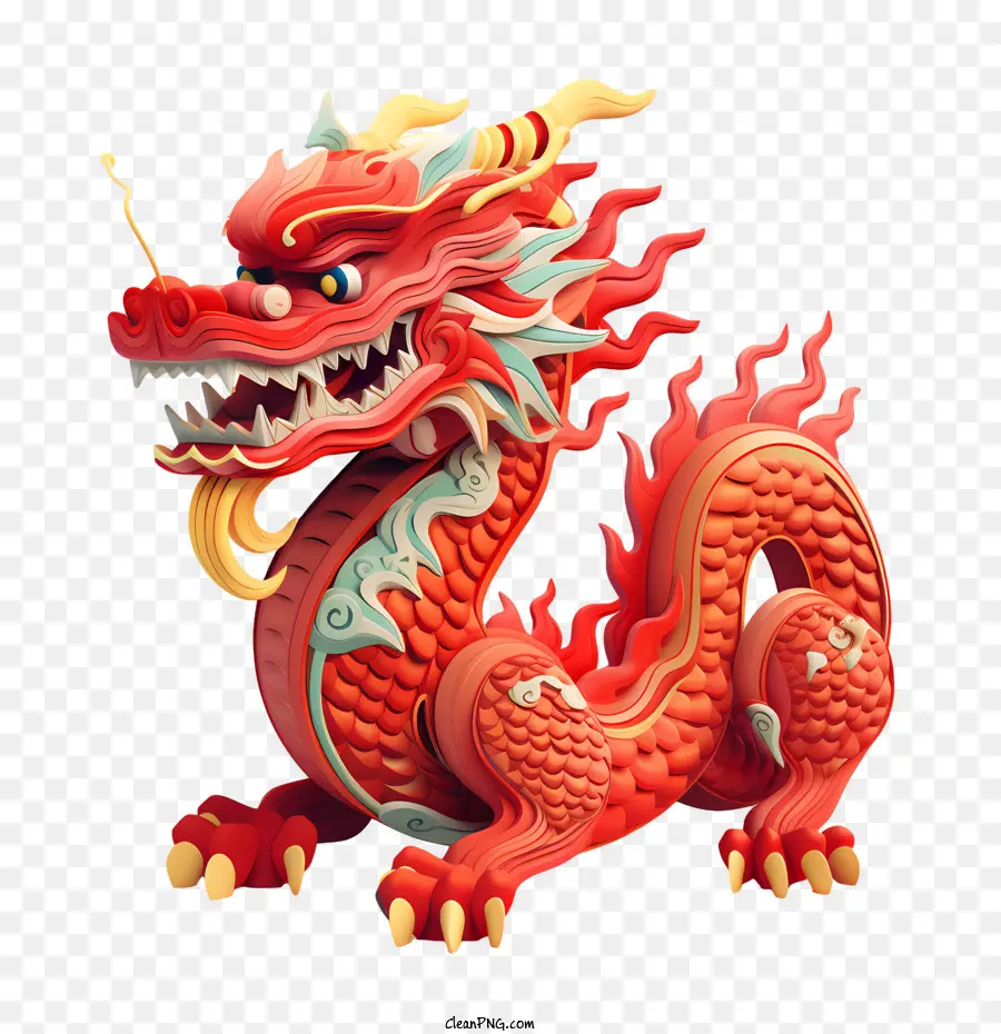 Dragón Chino，Rojo PNG