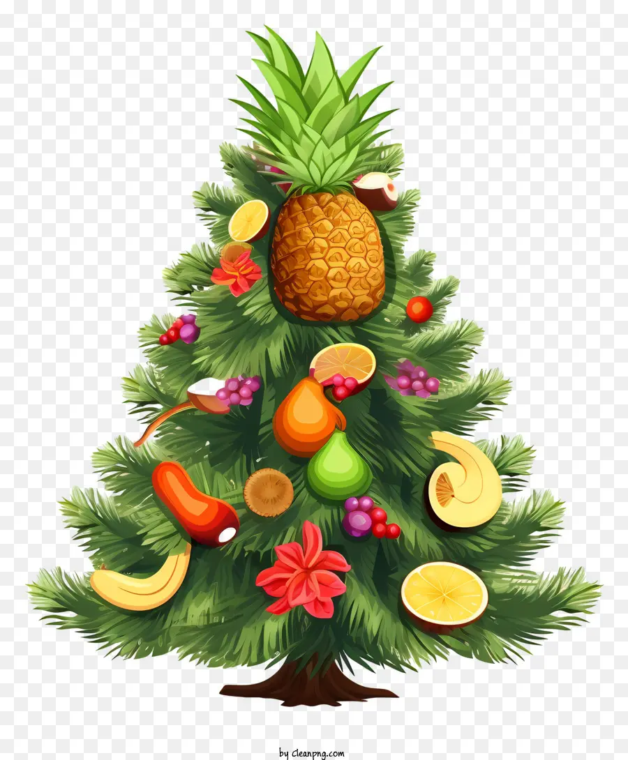 árbol De Navidad，Frutas Y Verduras PNG