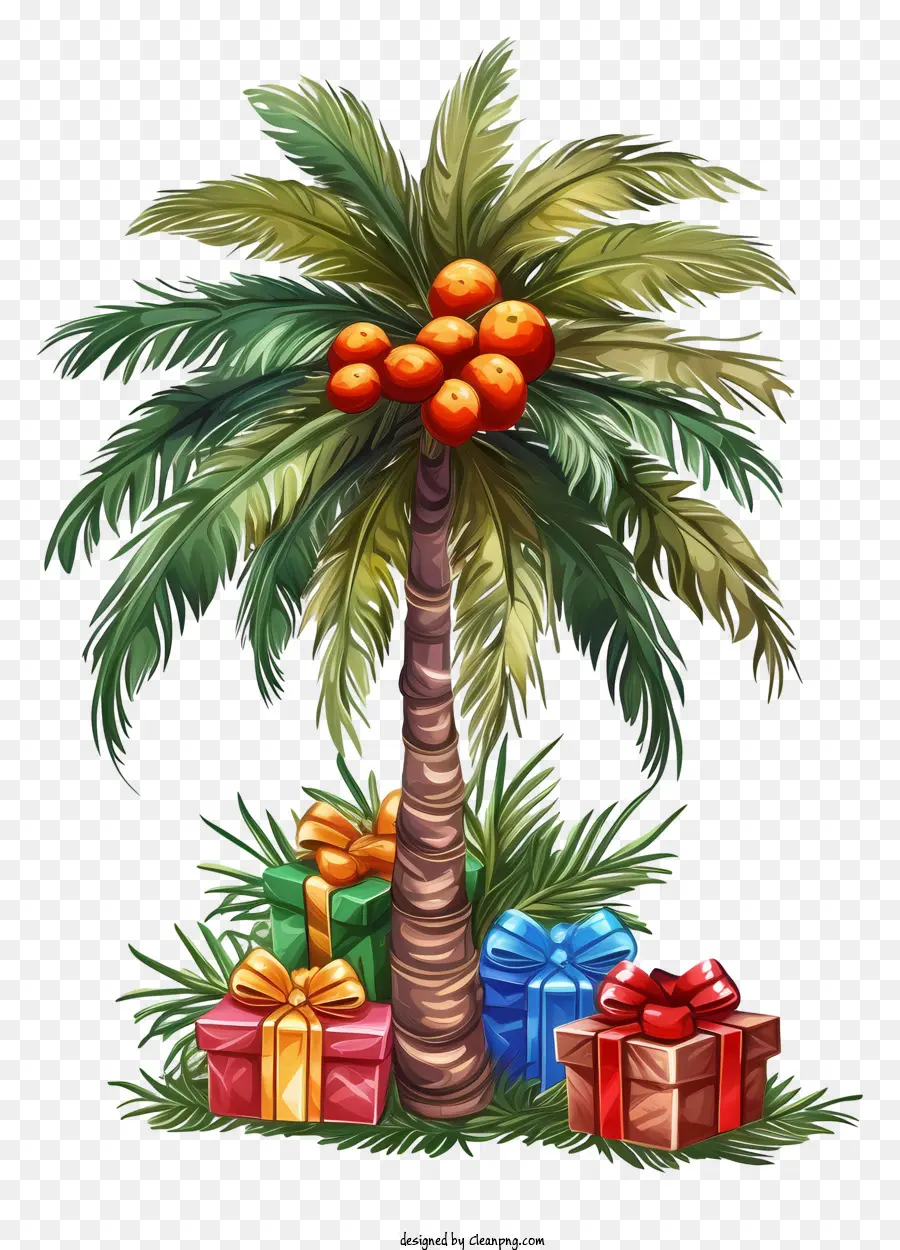 Palmera，Palmera Con Regalos PNG