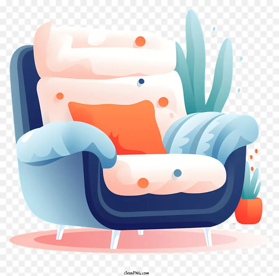 Silla，Sillón Azul Y Blanco PNG