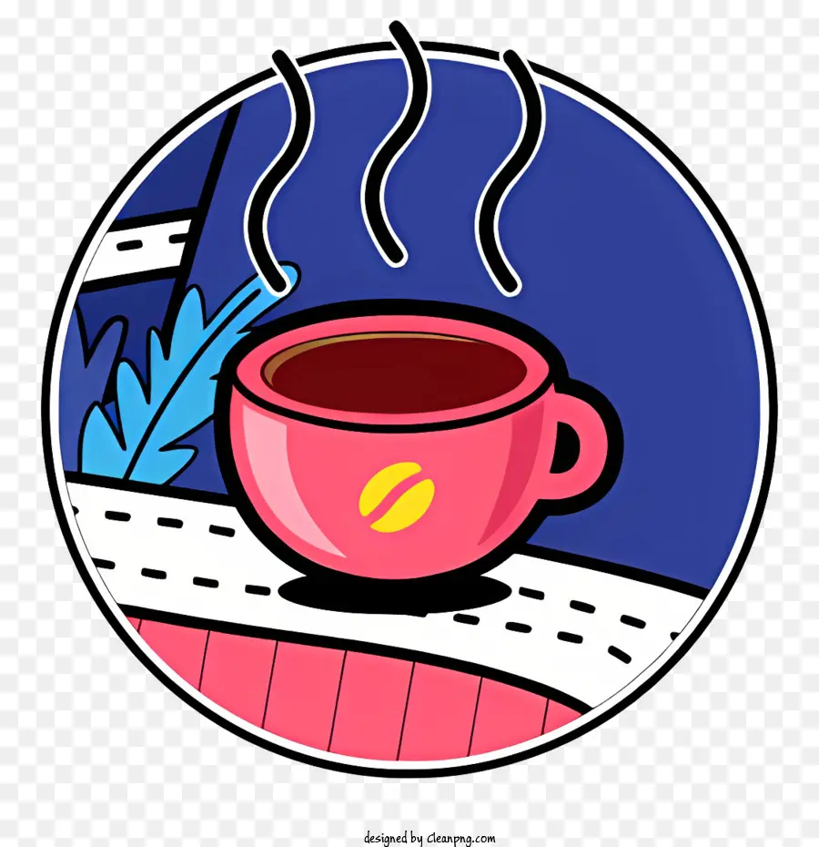 Taza De Café Rosa，Café Ilustración PNG