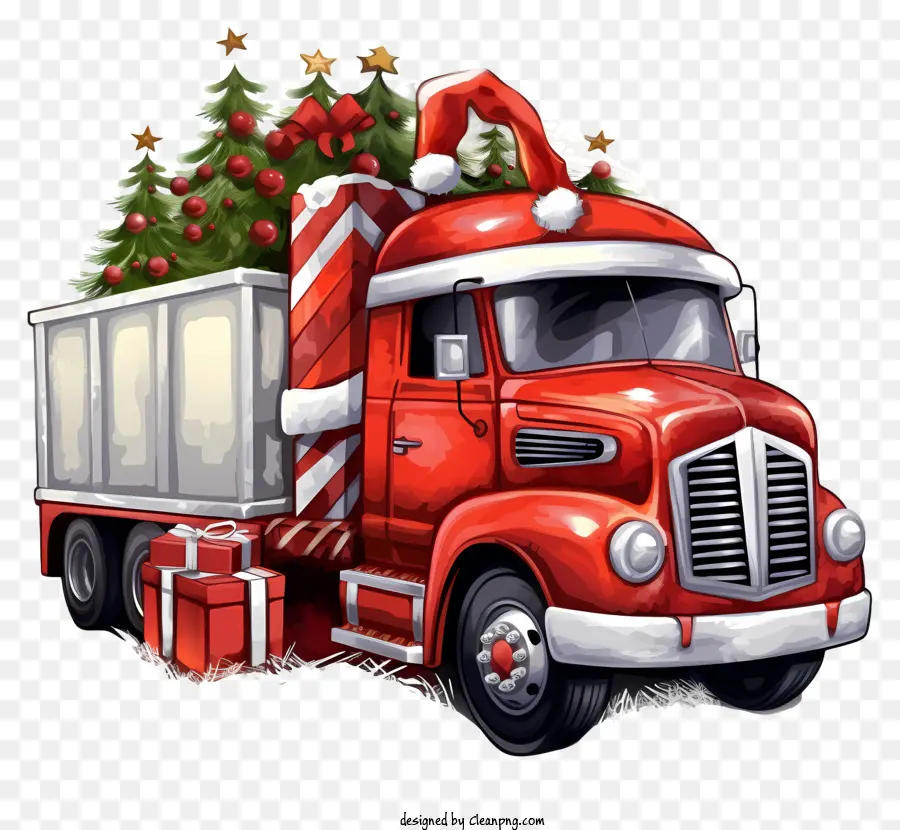 Camión Rojo De Papá Noel，Camioneta Roja PNG