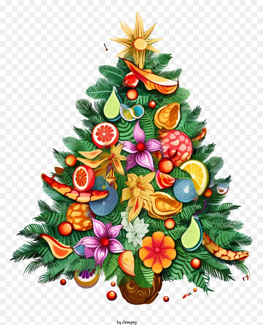 árbol De Navidad，Frutas PNG