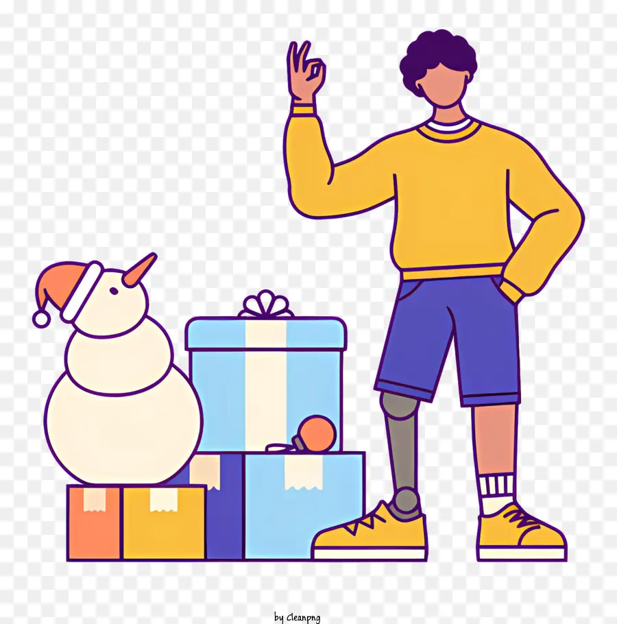 Entrega De Regalos，Persona Con Prótesis De Pierna PNG