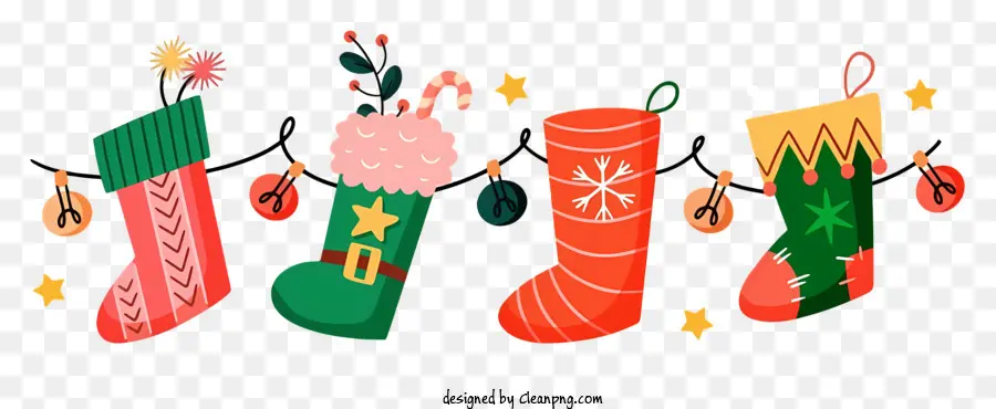 Medias De Navidad，Los Bastones De Caramelo PNG