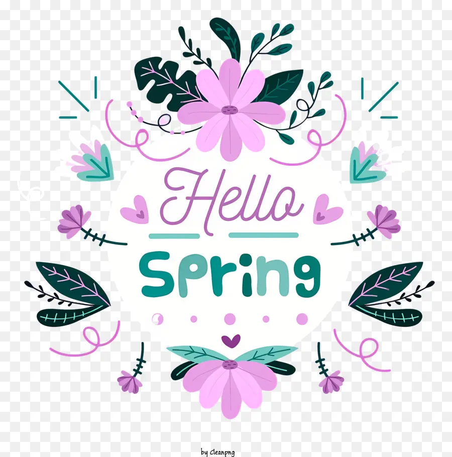 Hello Spring Diseño，Diseño Circular PNG