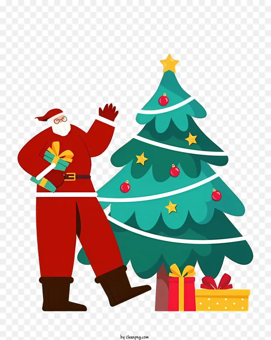 Santa Claus，árbol De Navidad PNG