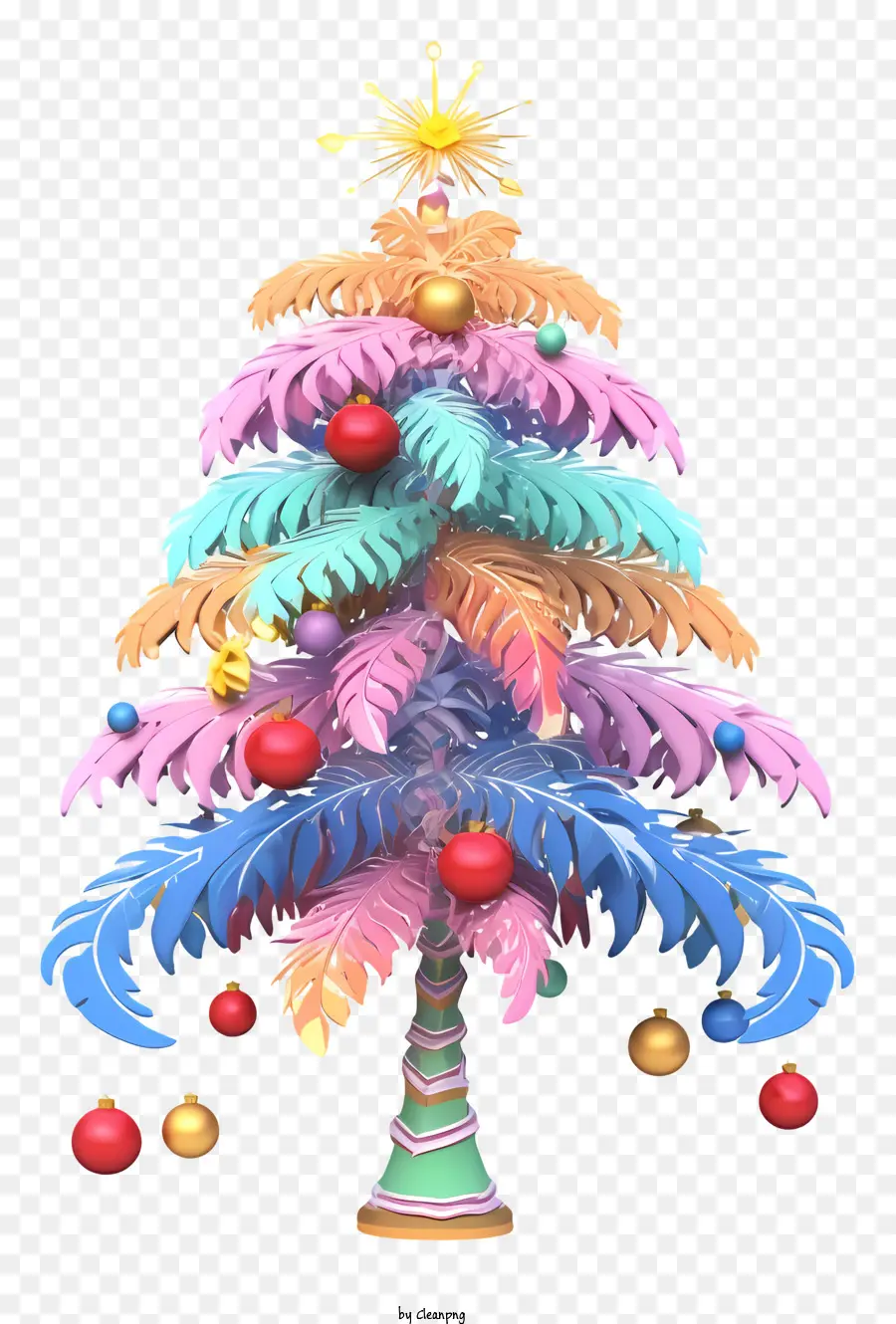 árbol De Navidad，Hojas De Colores PNG