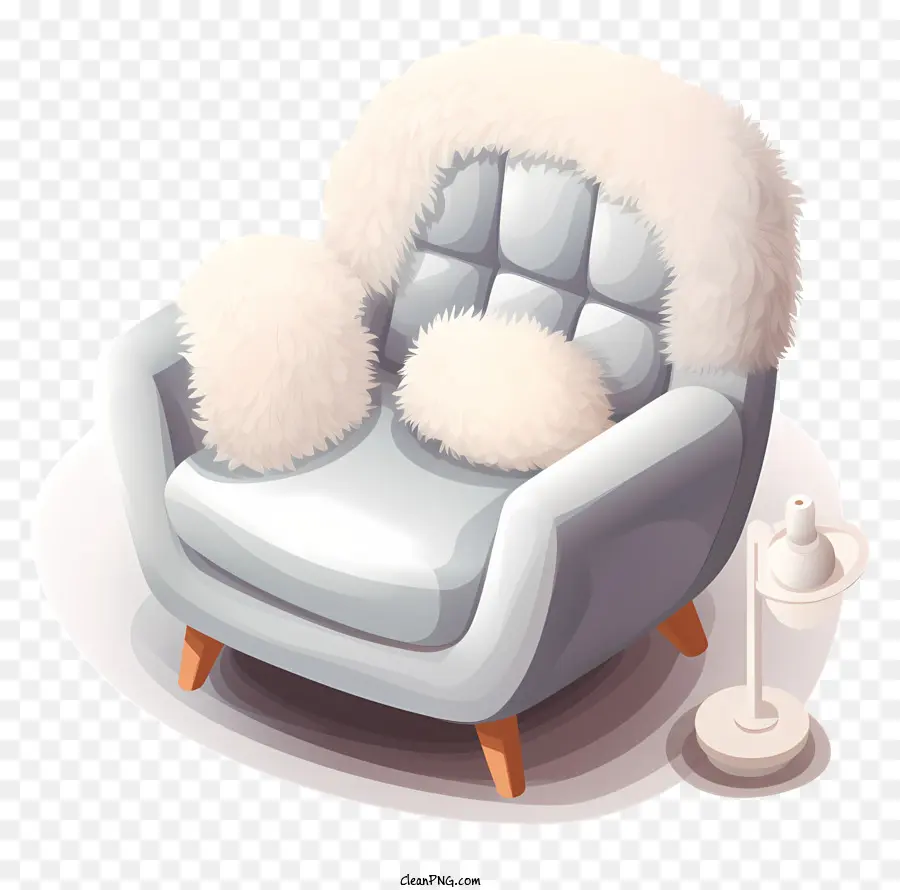 Silla Con Pelaje，Silla De Cuero Blanco PNG