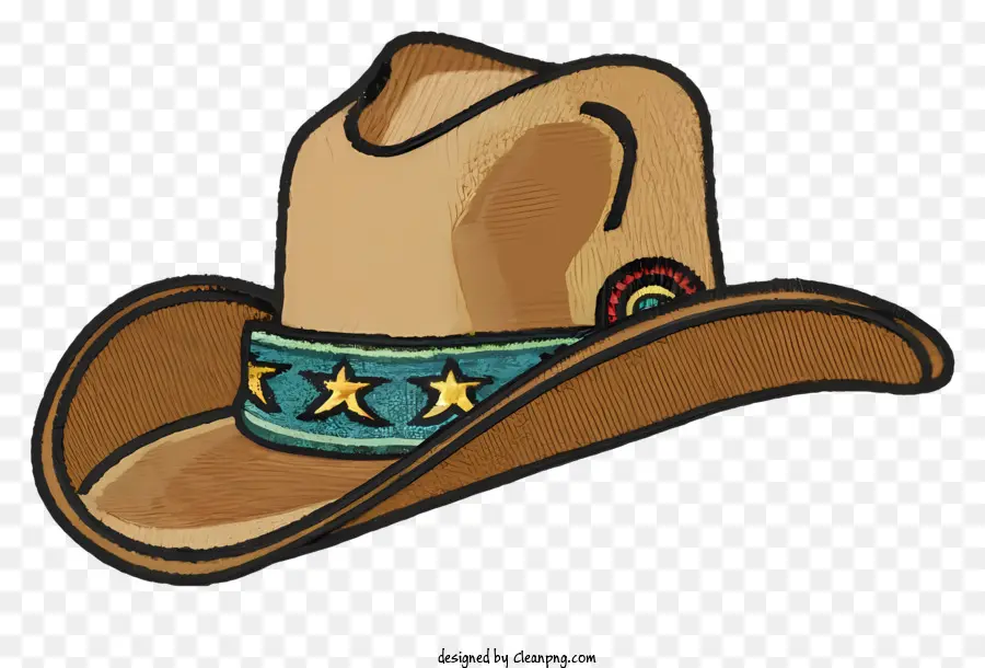 Sombrero De Estilo Occidental，Patrón De Estrella PNG