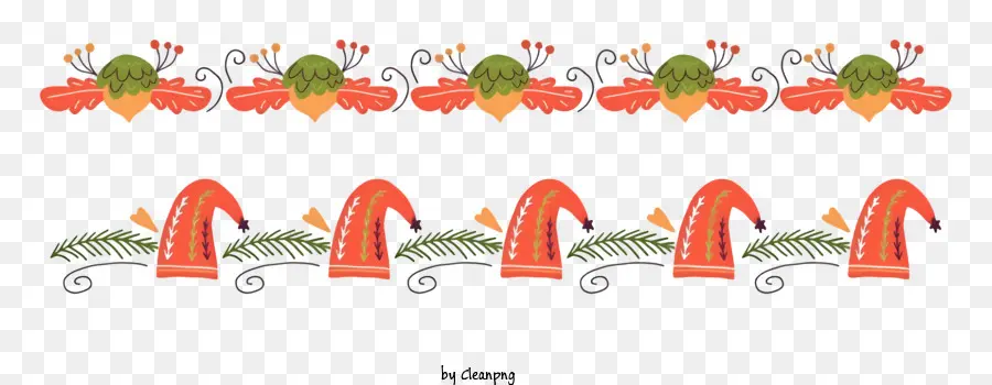 Patrones Florales，Sombreros De Navidad PNG