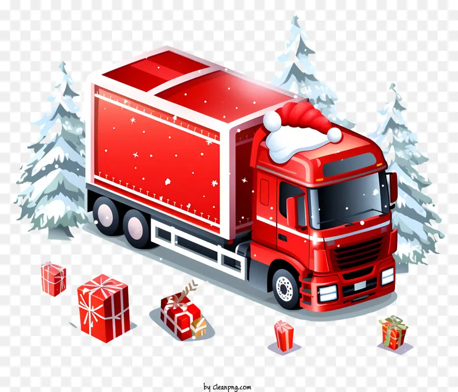 Camion De Navidad，Camioneta Roja PNG