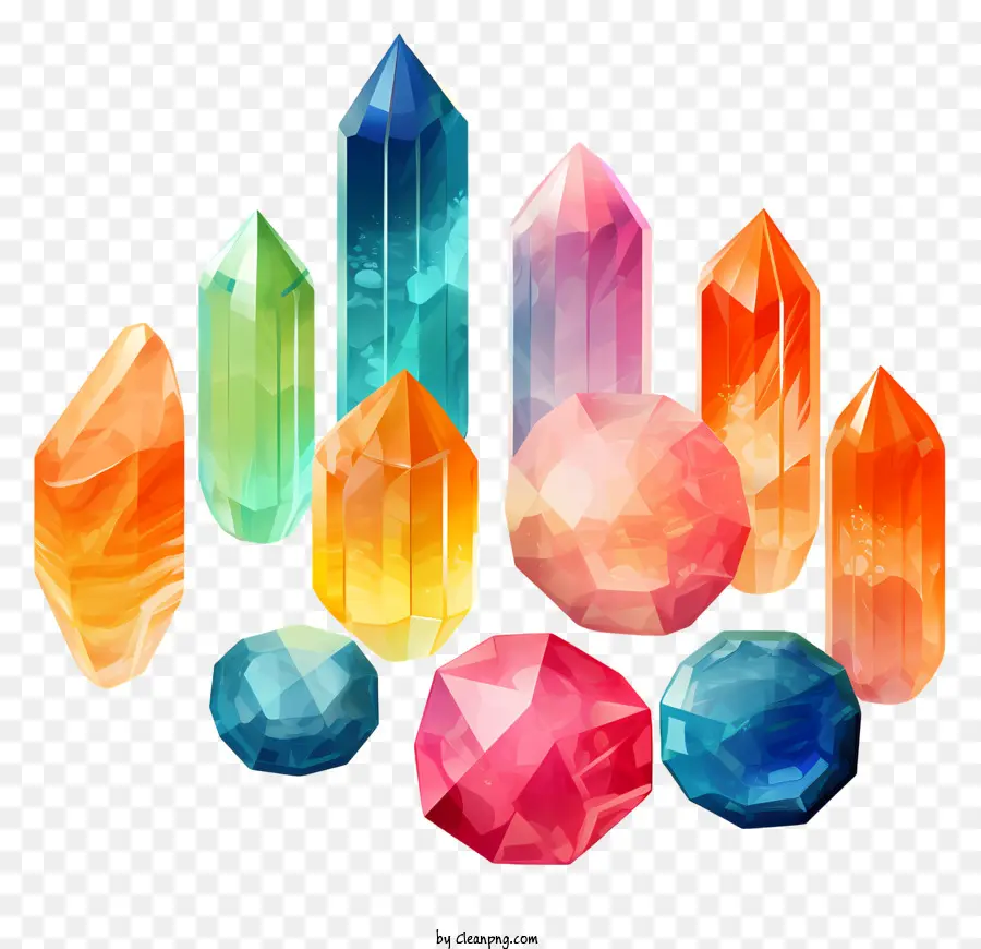 Cristales Coloridos，Patrones De Cristal PNG