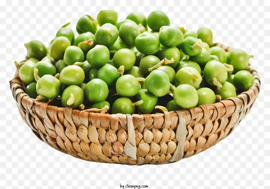 Canasta Tejida，Guisantes Verdes PNG