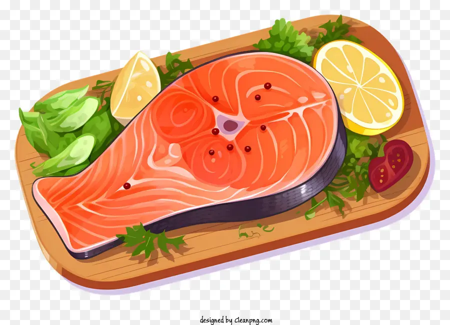 Salmón，Tabla De Cortar De Madera PNG