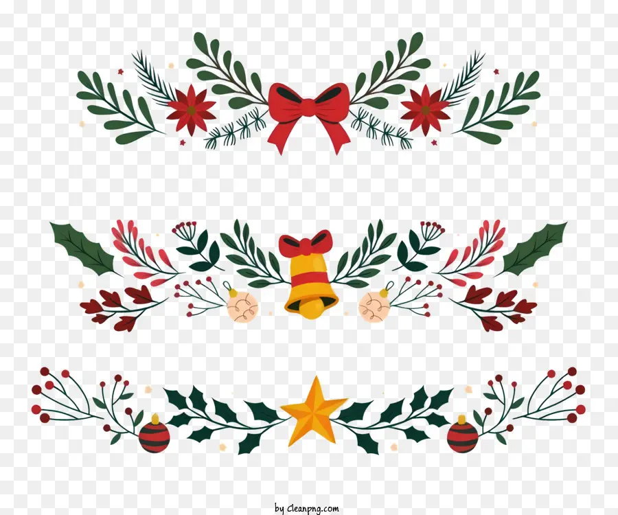 Elementos Decorativos Ornamentados，Guirnalda De Navidad PNG