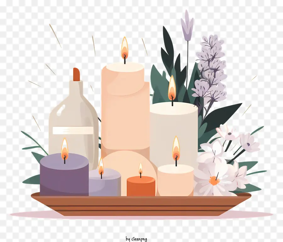 Tazón Con Velas，Las Velas De Cera PNG