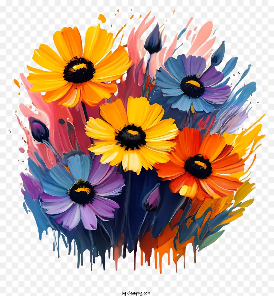 Arreglos Florales，Flores Coloridas PNG