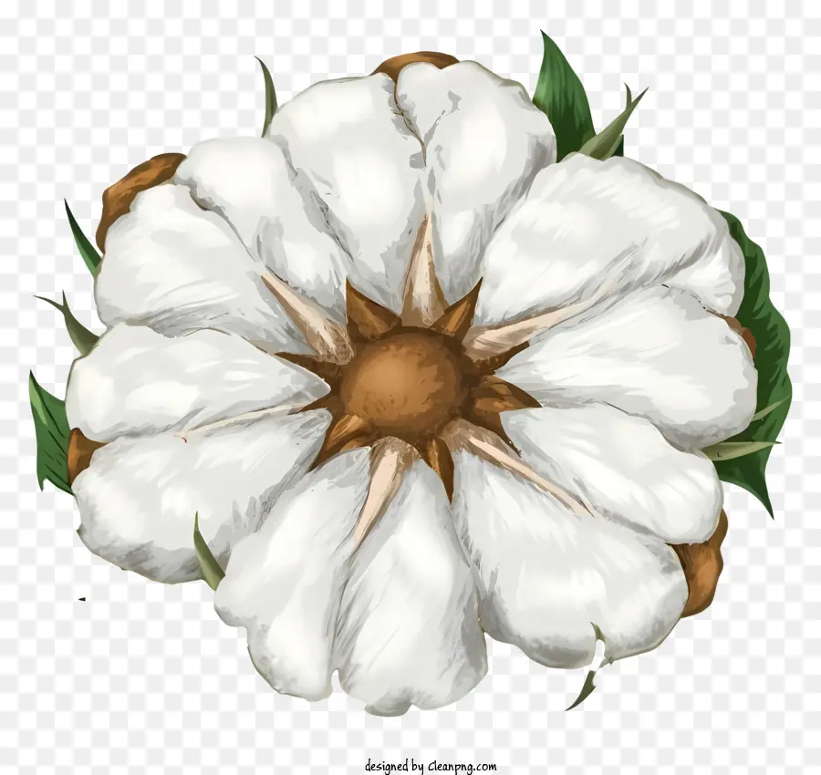 Flor De Algodón Blanco，Gran Centro Redondo PNG