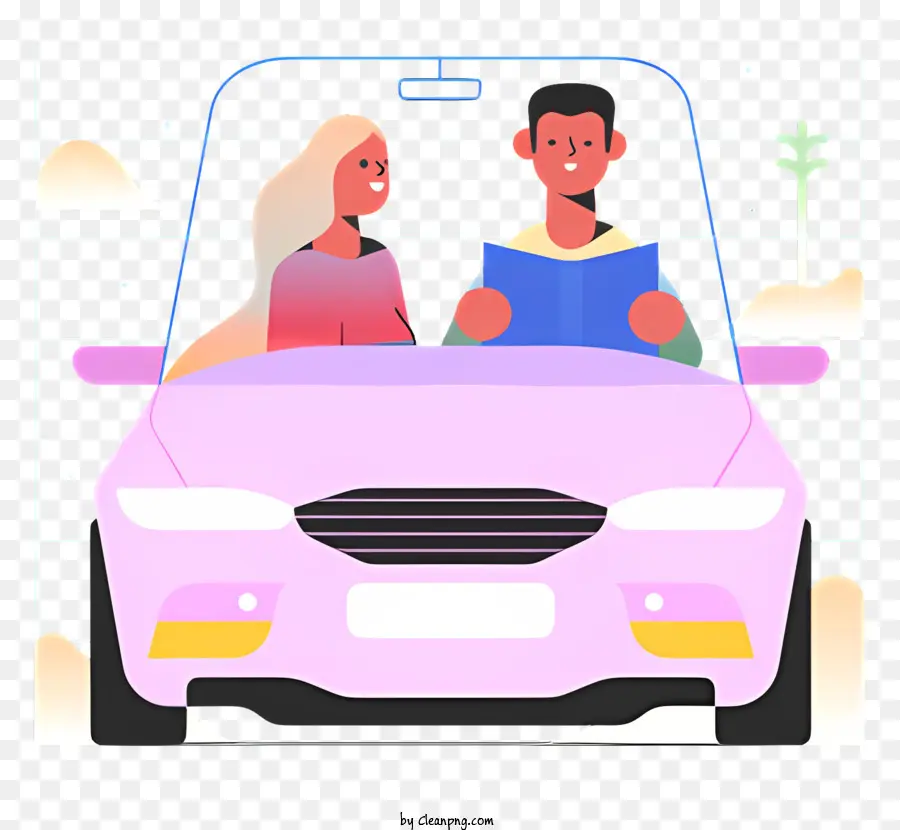 Coche Descapotable，Pareja En Coche PNG