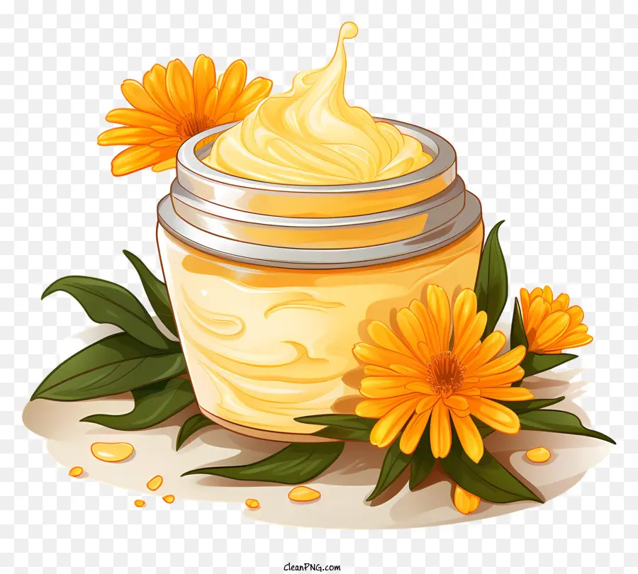 Miel，Tarro Con Flores PNG