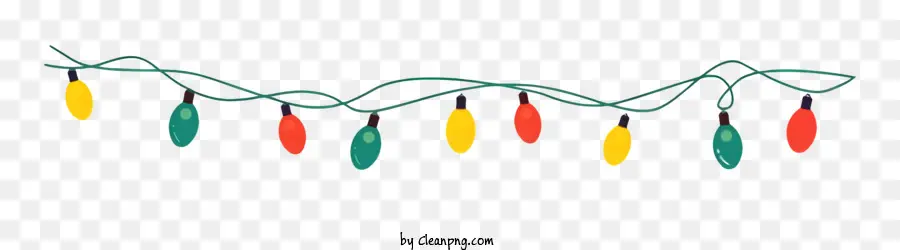 Luces De Navidad，Cable Negro PNG