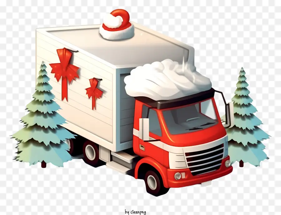Camión De Entrega De Navidad，Santa Claus Conducir Camión PNG