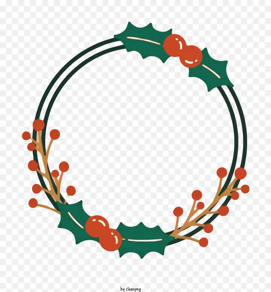 Corona De Navidad，Hojas De Acebo PNG