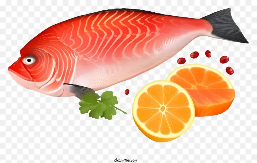 Pez Rojo，Pescado Entero PNG