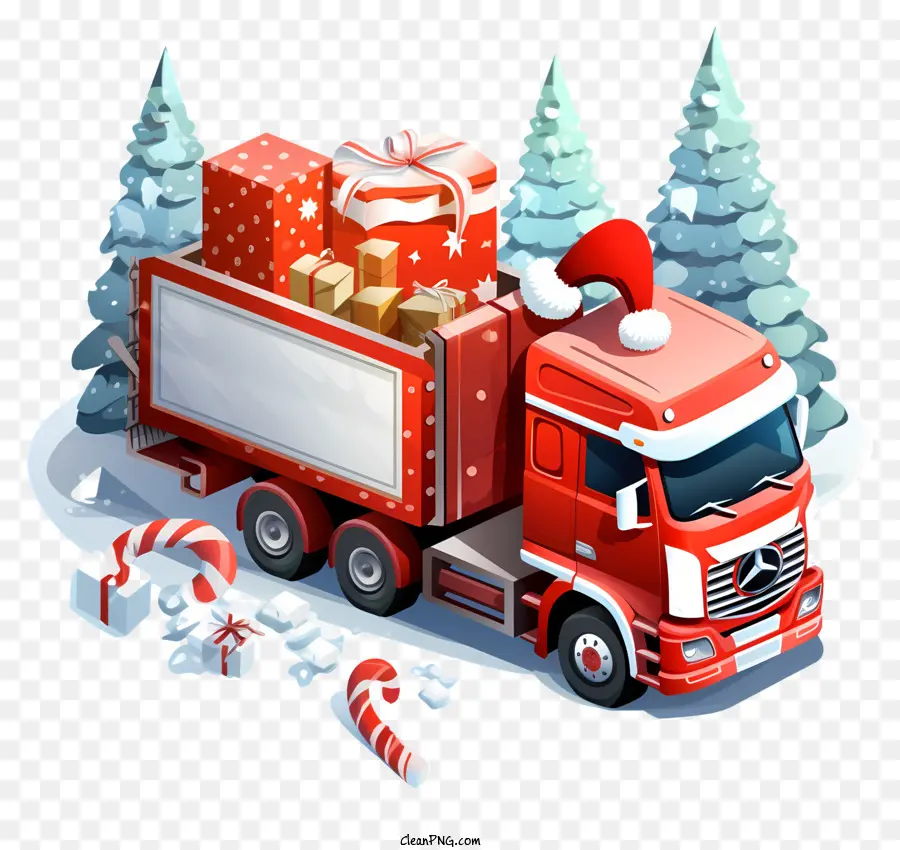 Camión De Santa Claus，La Navidad Camión PNG