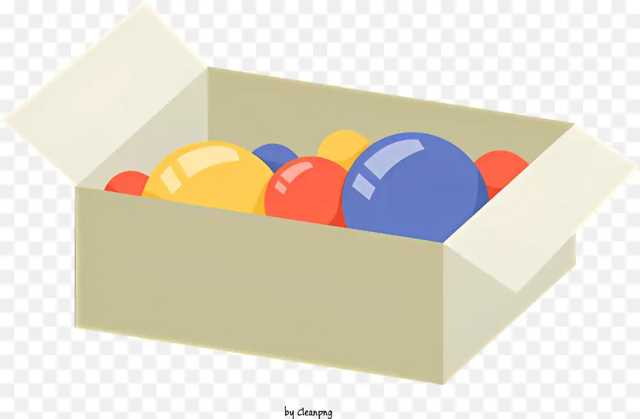 Caja Abierta Con Huevos，Coloridos Huevos PNG