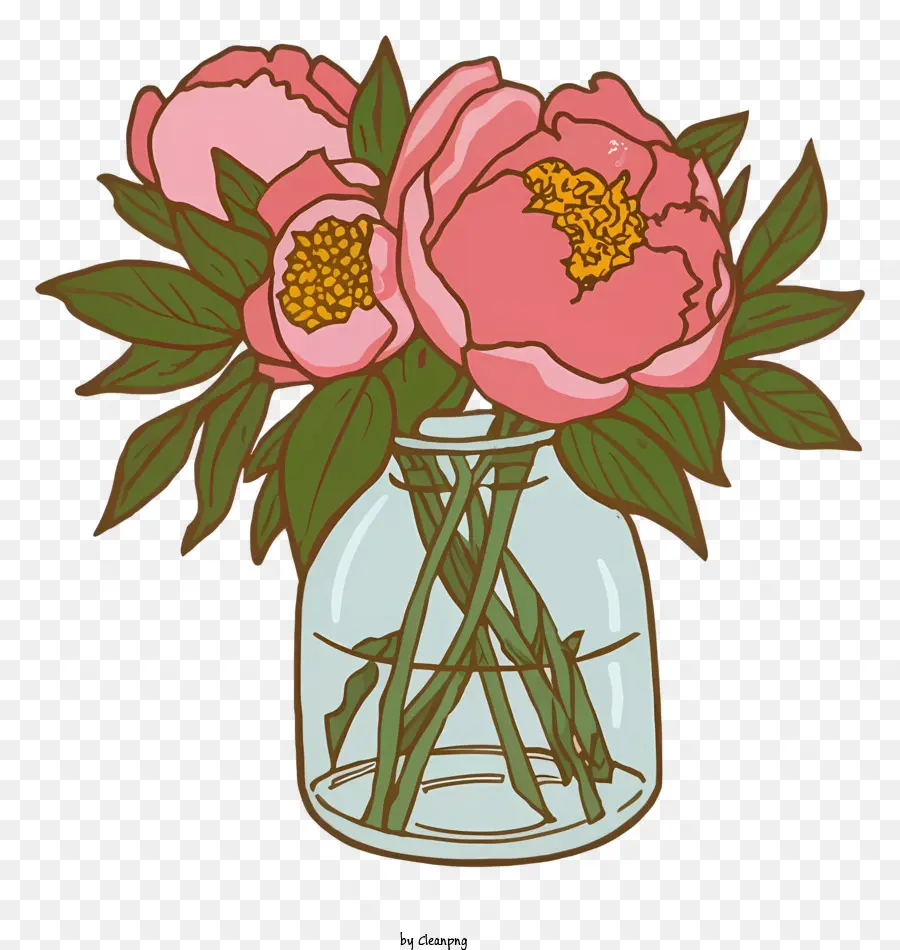 Flores Rosadas，Flores En Florero PNG